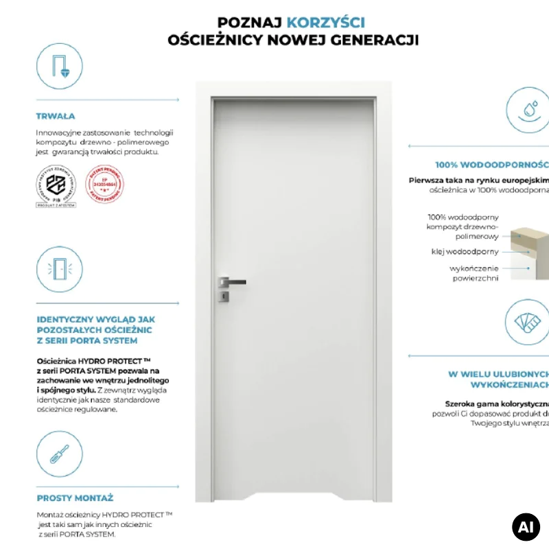Ościeżnica Wodoodporna Hydro Protect regulowana A 80-120 z