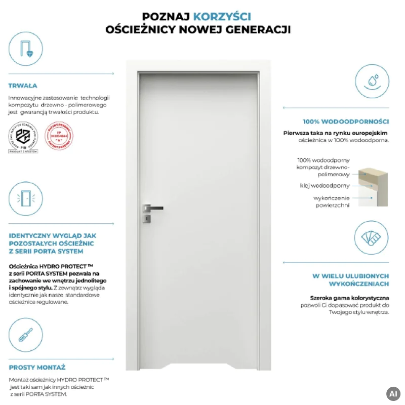 Ościeżnica Wodoodporna Hydro Protect regulowana A 80-120 z