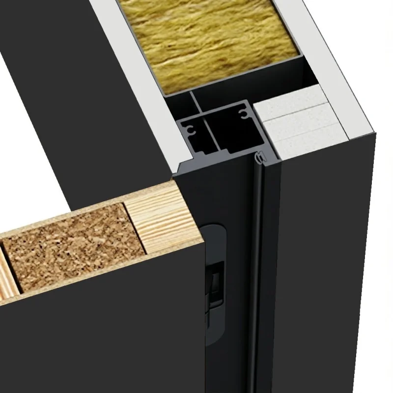 Ościeżnica Czarna do drzwi ukrytych Porta Hide Bezprzylgow