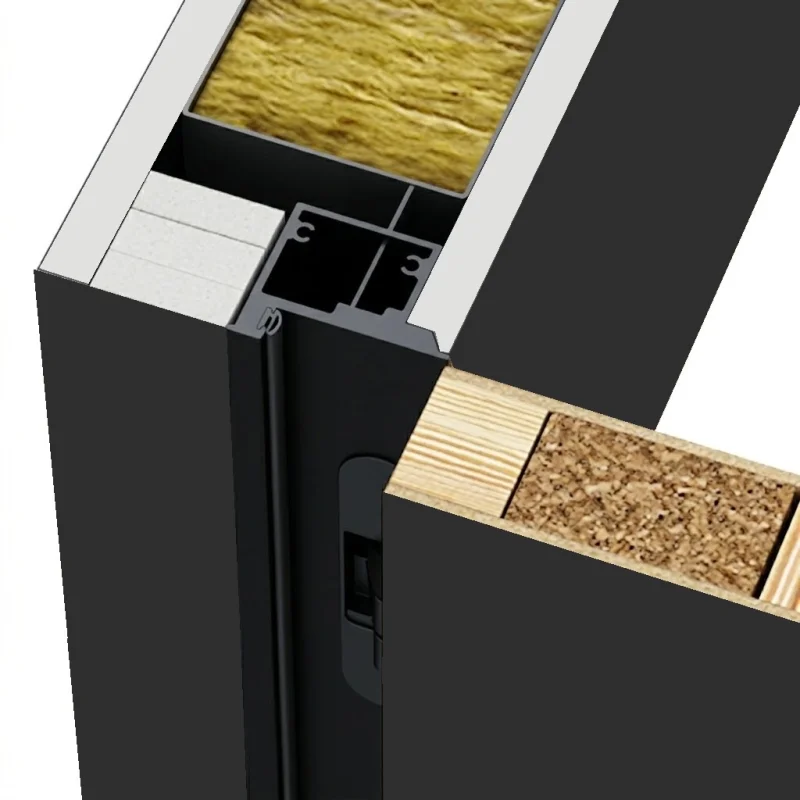 Ościeżnica Czarna do drzwi ukrytych Porta Hide Bezprzylgow