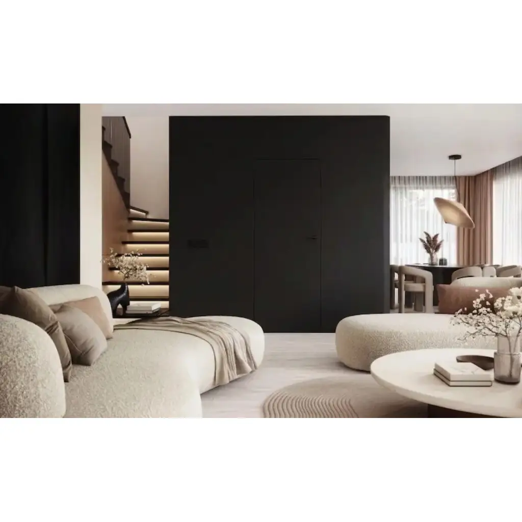 Ościeżnica Czarna do drzwi ukrytych Porta Hide Odwrotna Przylga (otwierane do wewnątrz) Prawa 80cm, OPP100LP08LCM0CN300000