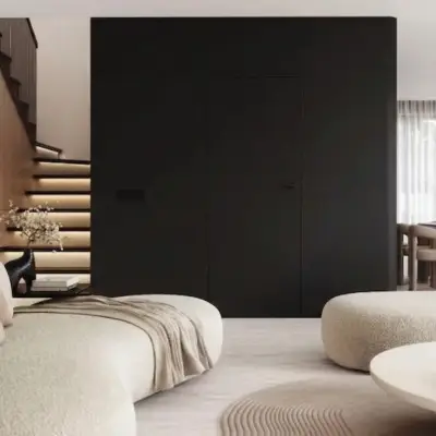 Ościeżnica Czarna do drzwi ukrytych Porta Hide Odwrotna Przylga (otwierane do wewnątrz) Prawa 80cm, OPP100LP08LCM0CN300000