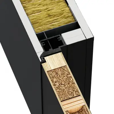 Ościeżnica Czarna do drzwi ukrytych Porta Hide Odwrotna Przylga (otwierane do wewnątrz) Prawa 80cm, OPP100LP08LCM0CN300000