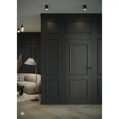 Ościeżnica Czarna do drzwi ukrytych Porta Hide Odwrotna Przylga (otwierane do wewnątrz) Prawa 80cm, OPP100LP08LCM0CN300000