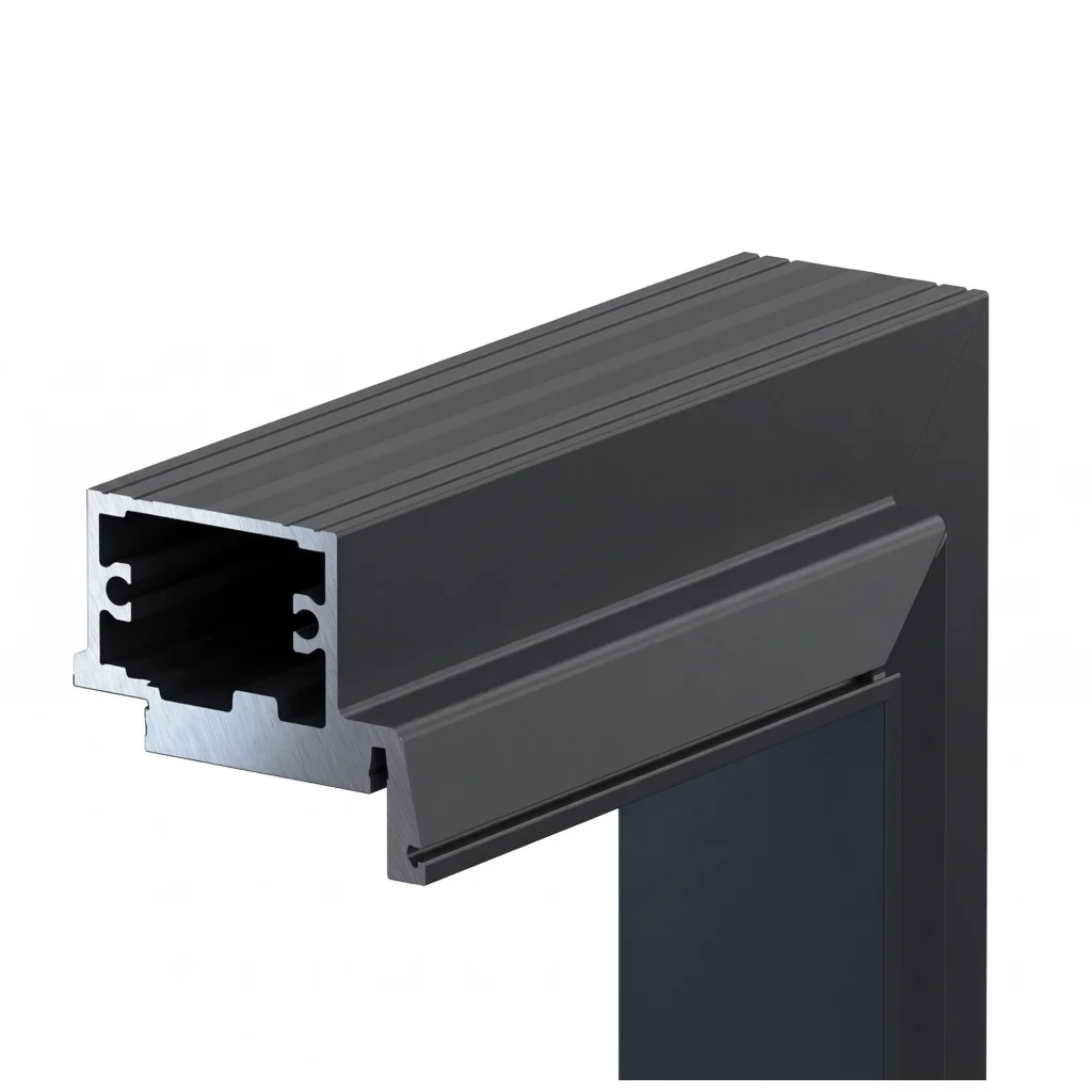 Ościeżnica Czarna do drzwi ukrytych Porta Hide Odwrotna Przylga (otwierane do wewnątrz) Lewa 80cm, OPP100LL08LCM0CN300000