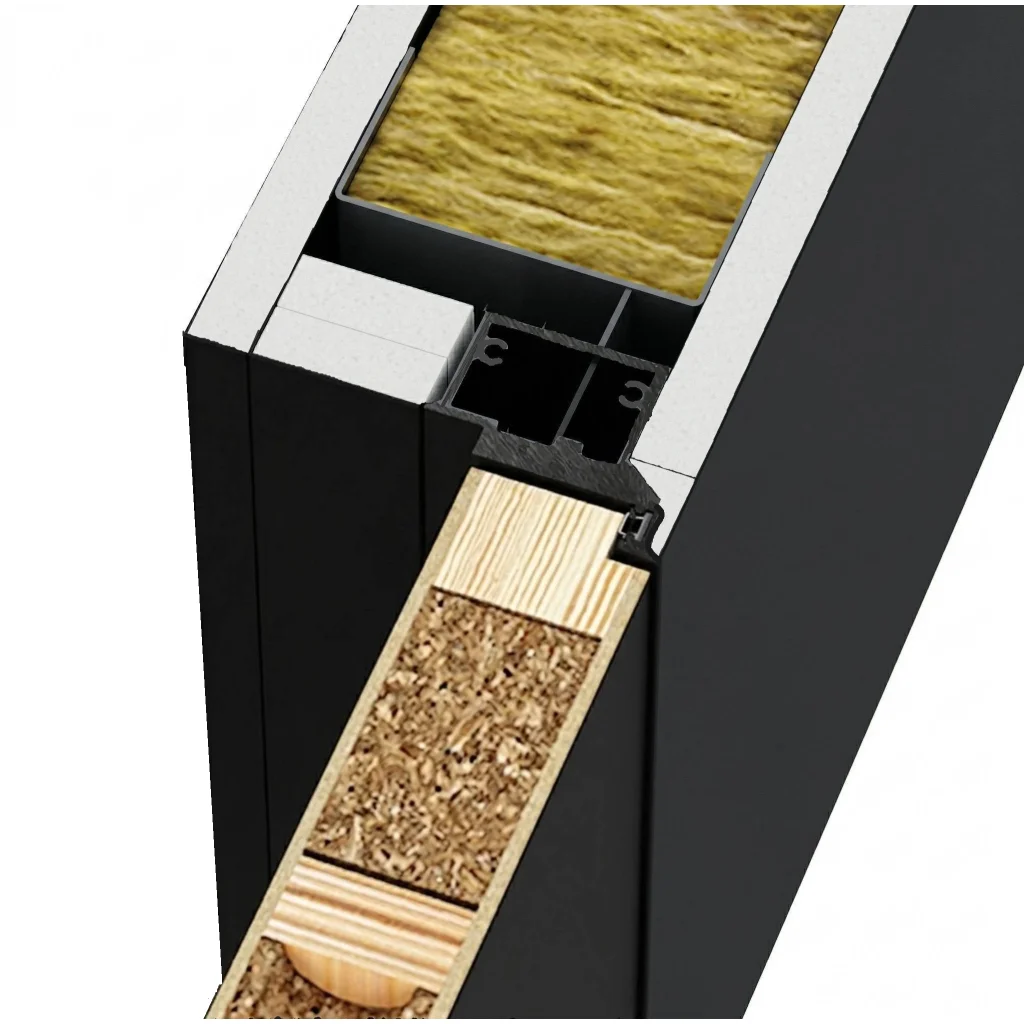 Ościeżnica Czarna do drzwi ukrytych Porta Hide Odwrotna Przylga (otwierane do wewnątrz) Lewa 80cm, OPP100LL08LCM0CN300000