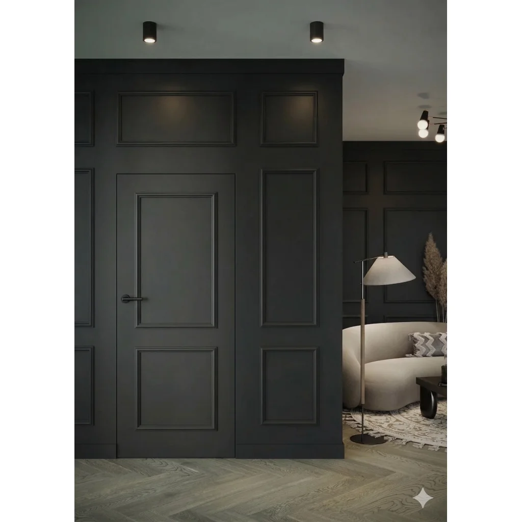 Ościeżnica Czarna do drzwi ukrytych Porta Hide Odwrotna Przylga (otwierane do wewnątrz) Lewa 80cm, OPP100LL08LCM0CN300000