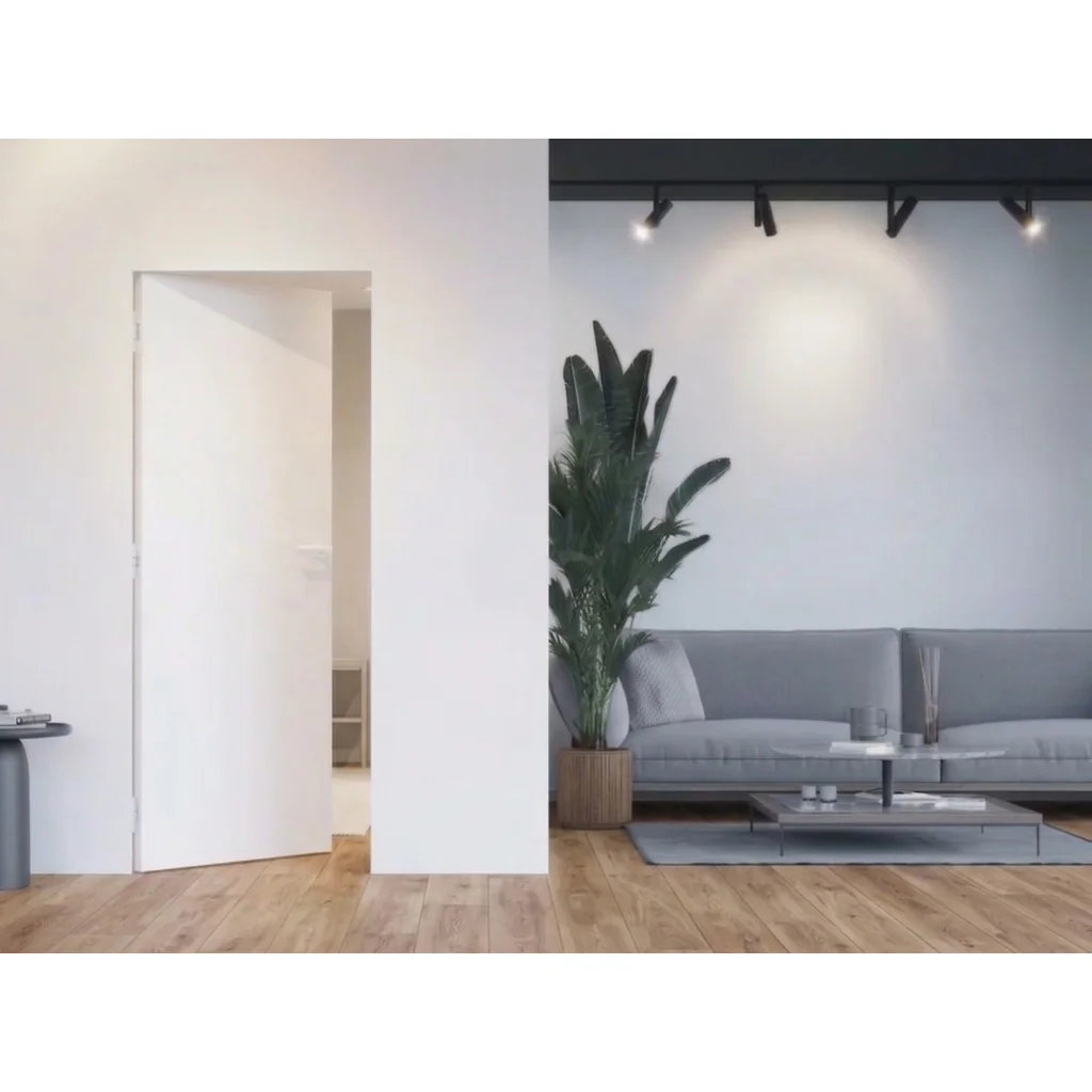 Ościeżnica Biała do drzwi ukrytych Porta Hide Odwrotna przylga (otwierane do wewnątrz) Prawa 80cm, OPP100LP08LBM0BN300000