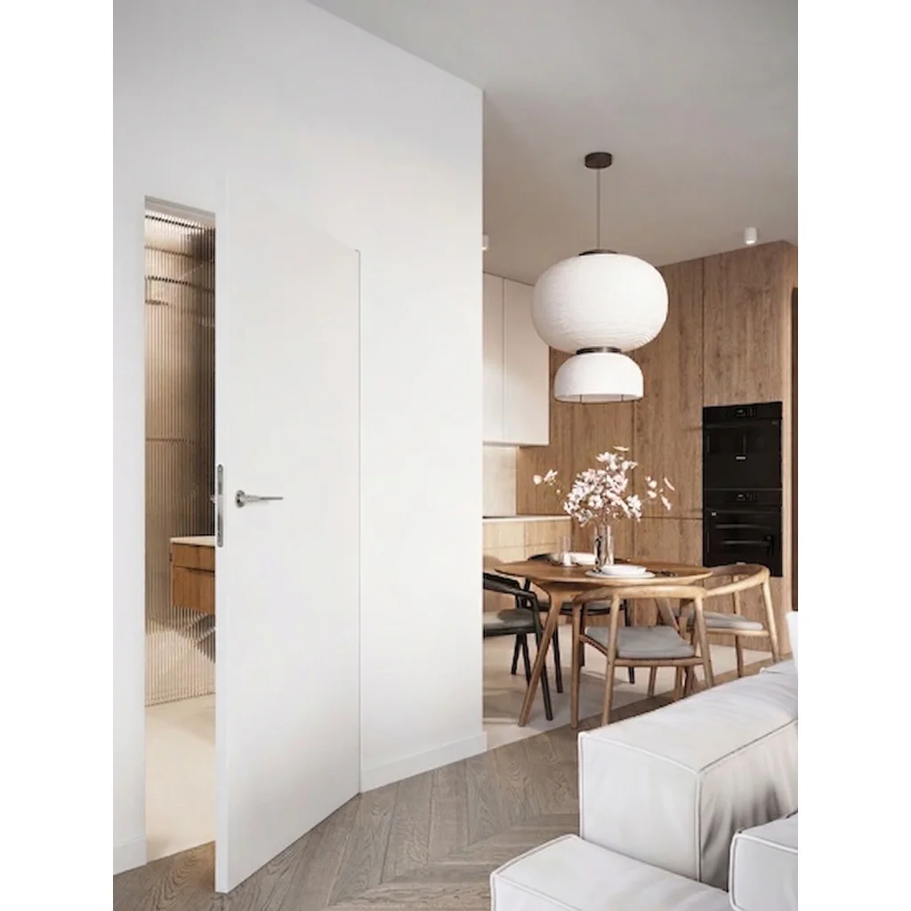 Ościeżnica Biała do drzwi ukrytych Porta Hide Bezprzylgowa (otwierane na zewnątrz) Prawa 80cm, OPA100LP08LBM0BN300000